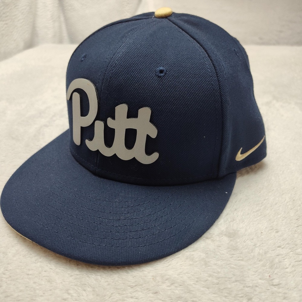 Pitt Panthers Nke Hat Cap Snap Back Mens Blue Polyester Twill NCAA Football